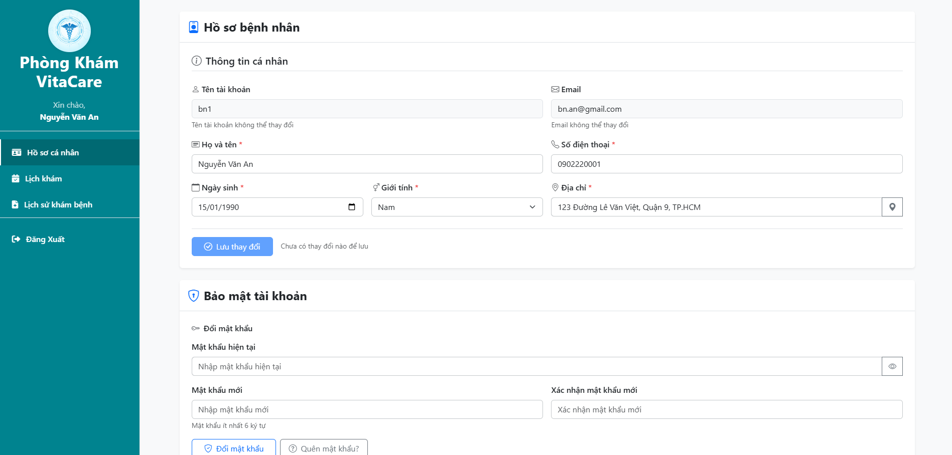Giao diện Dashboard